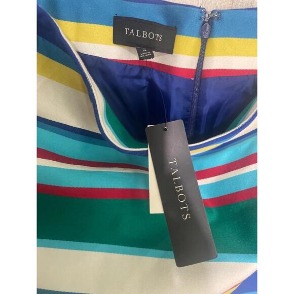Talbots Multicolor Striped Pencil Skirt size 12 NWT Office Business Casual Work - Picture 6 of 8